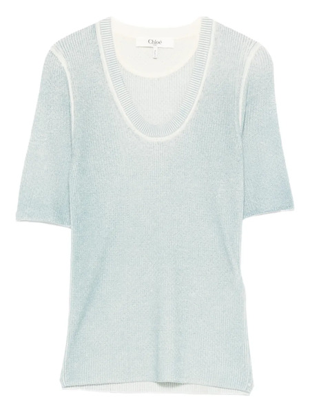  Chloé Fine-knit T-shirt - Blue 