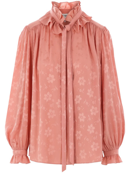  Chloé Floral-jacquard Shirt - Pink 