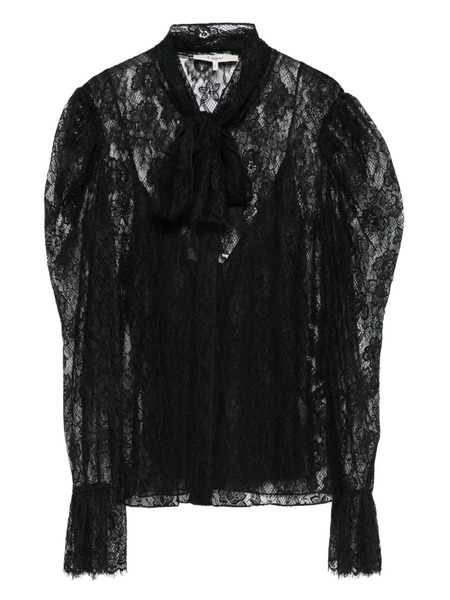 Chloé Floral-lace Blouse - Black 