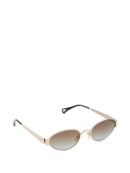  Chloé Holly Gradient Oval-frame Sunglasses - Gold 