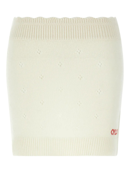  Chloé Jacquard-logo Knitted Mini Skirt - Neutrals 