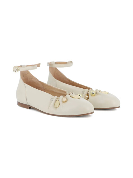  Chloé Kids Charm-detail Ankl-strap Ballerinas - Pink 