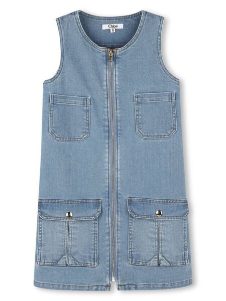  Chloé Kids Denim Dress - Blue 