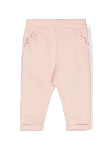 Chloé Kids Embroidered-detail Trousers - Pink 