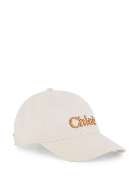  Chloé Kids Embroidered Logo Cap - Neutrals 