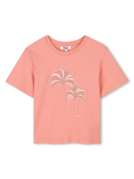  Chloé Kids Embroidered T-shirt - Pink 