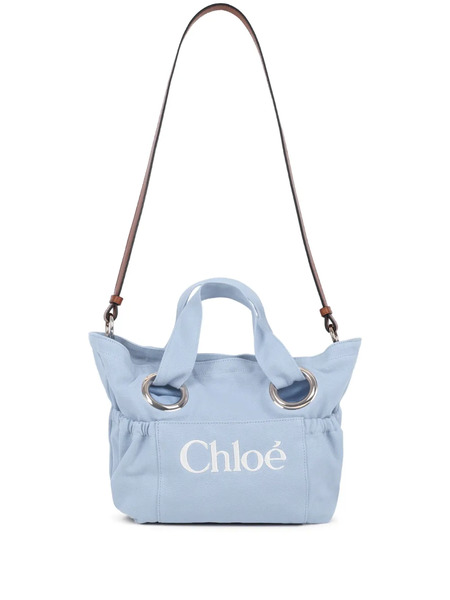  Chloé Kids Eyelet-detail Tote Bag - Blue 