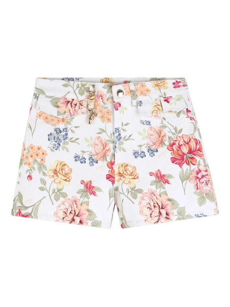  Chloé Kids Floral Charm Shorts - White 