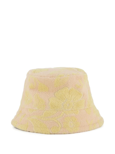  Chloé Kids Floral-motif Logo-embroidered Bucket Hat - Neutrals 
