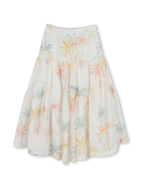  Chloé Kids Floral-print Midi Skirt - White 