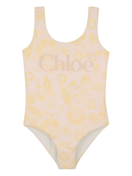  Chloé Kids Floral Print Swimsuit - Pink 