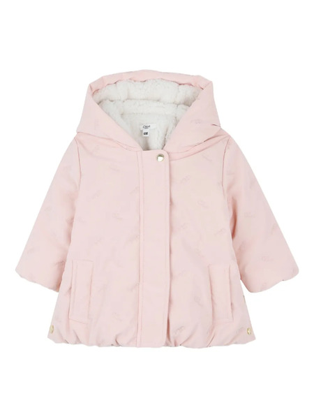  Chloé Kids Hooded Padded Jacket - Pink 