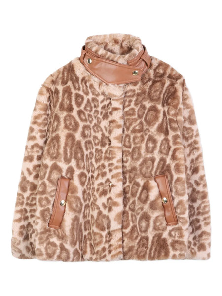  Chloé Kids Leopard-print Faux Fur Jacket - Neutrals 