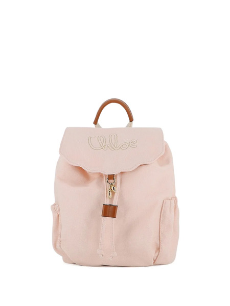  Chloé Kids Logo-embroidered Backpack - Pink 
