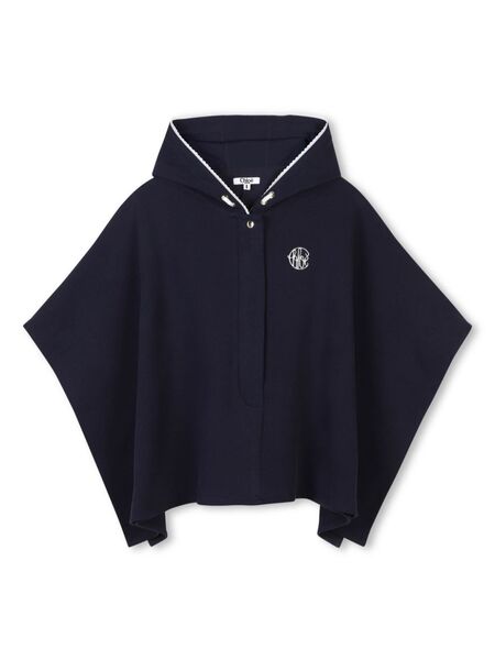  Chloé Kids Logo-embroidered Cape - Blue 