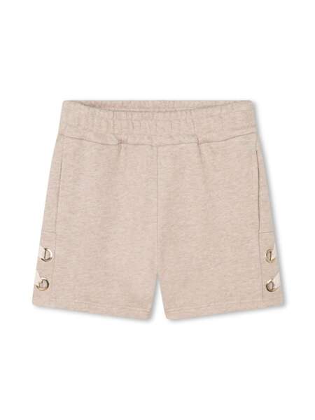  Chloé Kids Logo-embroidered Cotton Shorts - Neutrals 