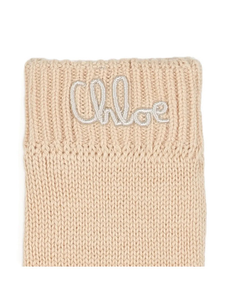  Chloé Kids Logo-embroidered Gloves - Neutrals 