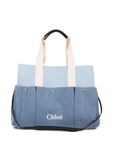  Chloé Kids Logo-embroidery Changing Bag - Blue 