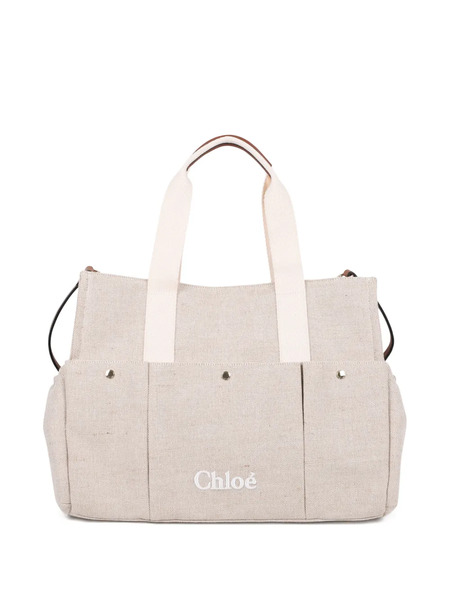 Chloé Kids Logo-print Changing Bag - Neutrals 