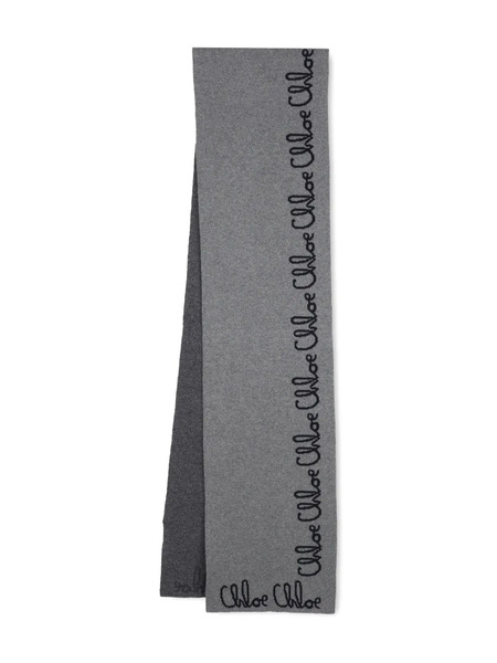  Chloé Kids Logo-print Scarf - Grey 