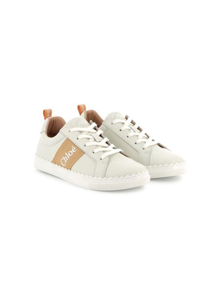  Chloé Kids Logo-print Sneakers - Grey 