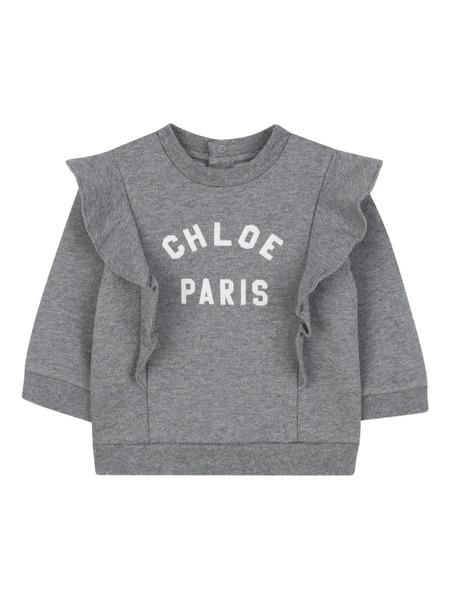  Chloé Kids Logo-print Sweater - Grey 