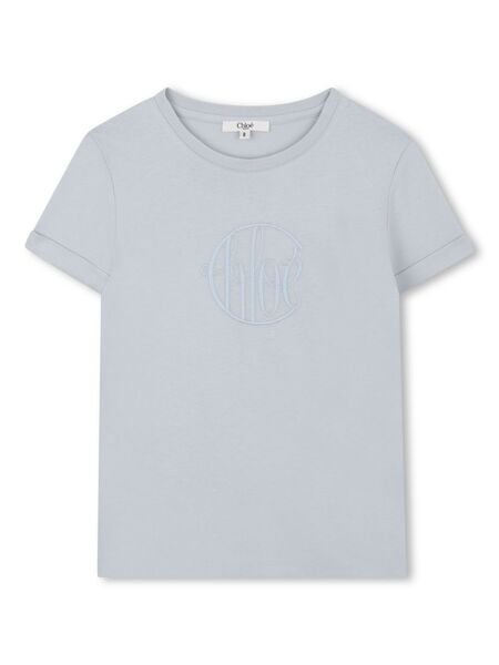  Chloé Kids Logo-print T-shirt - Blue 