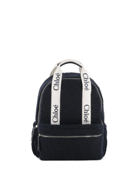  Chloé Kids Logo-tape Backpack - Blue 