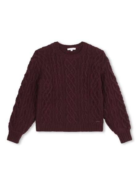  Chloé Kids Long-sleeve Cable-knit Jumper - Red 