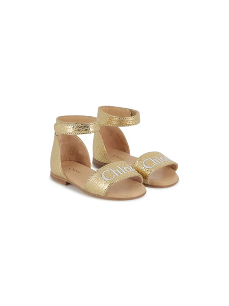  Chloé Kids Metallic Sandals - Gold 