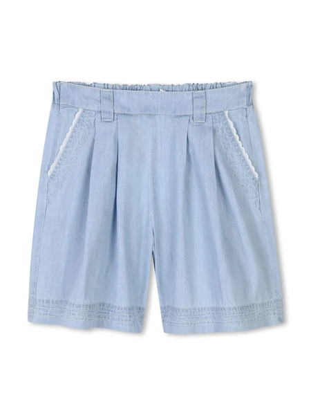  Chloé Kids Organic-cotton Bermuda Shorts - Blue 