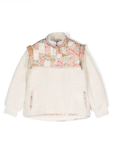  Chloé Kids Panelled-design High-neck Sweatshirt - Neutrals 