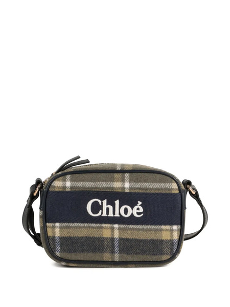  Chloé Kids Plaid Crossbody Bag - Green 