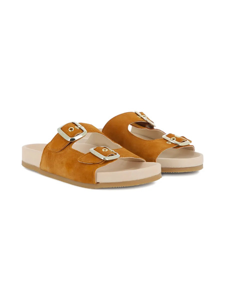 Chloé Kids Polly Buckle-strap Sandals - Brown 