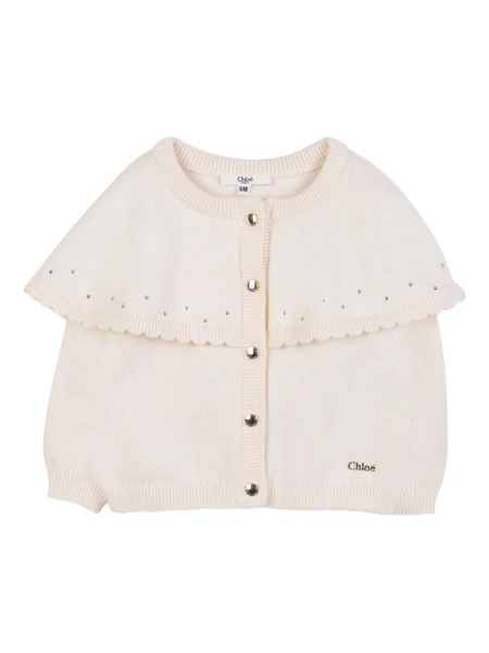  Chloé Kids Ruffled Cardigan - Neutrals 