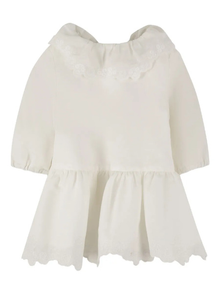  Chloé Kids Ruffled-collar Dress - Neutrals 