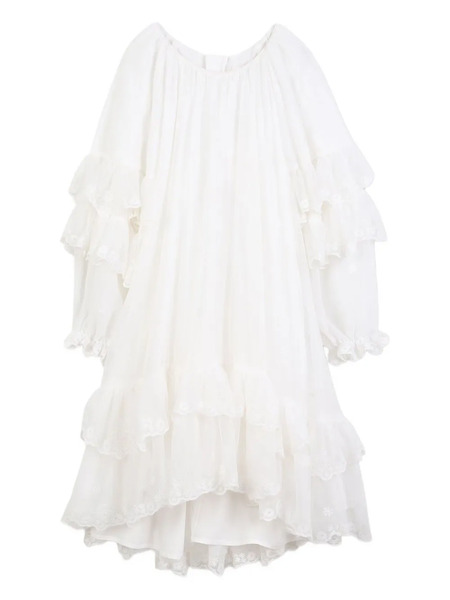  Chloé Kids Ruffled Dress - White 