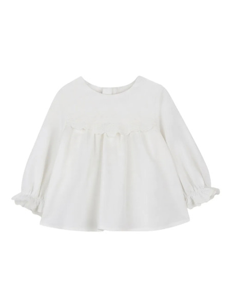  Chloé Kids Ruffled-sleeve Blouse - White 