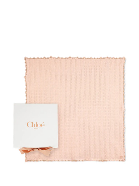  Chloé Kids Scalloped-trim Blanket - Pink 