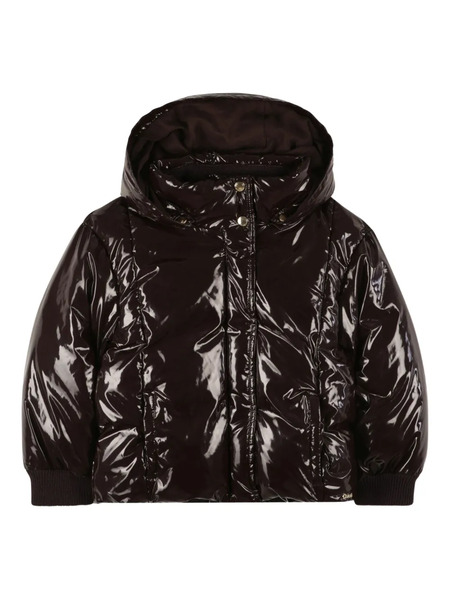  Chloé Kids Shiny Puffer Jacket - Red 