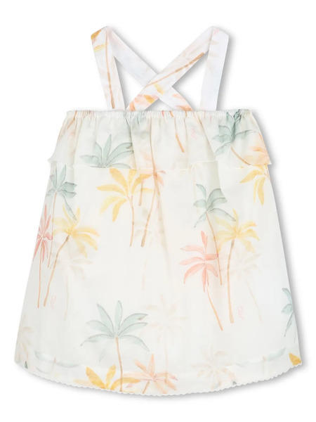  Chloé Kids Square-neck Dress - White 