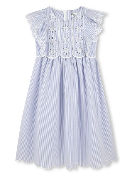  Chloé Kids Striped Dress - Blue 