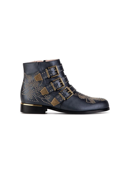  Chloé Kids Studded Buckle-embellished Boots - Black 