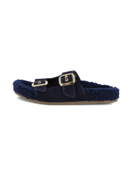  Chloé Kids Suede Double-buckle Sandals - Blue 