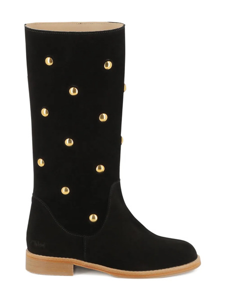  Chloé Kids Suede Knee-high Boots - Black 