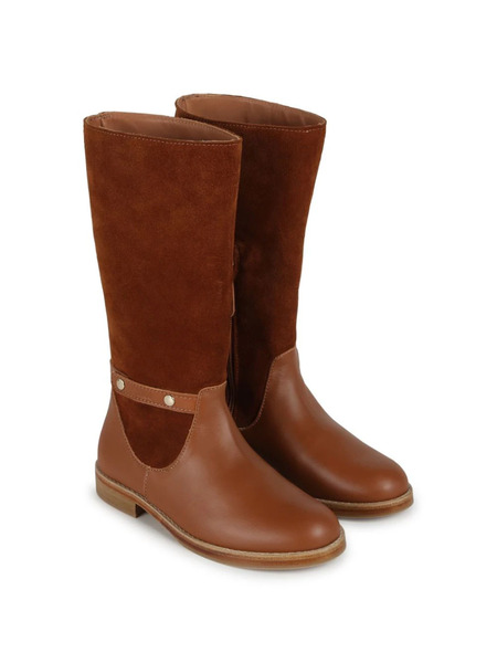  Chloé Kids Suede Knee-length Boots - Brown 