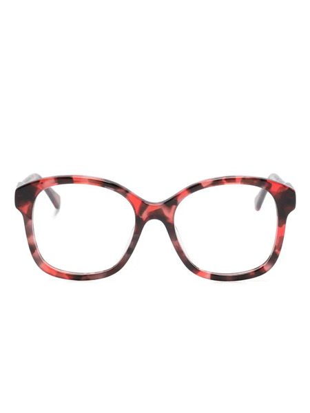  Chloé Kids Tortoiseshell-effect Oversized Glasses - Red 
