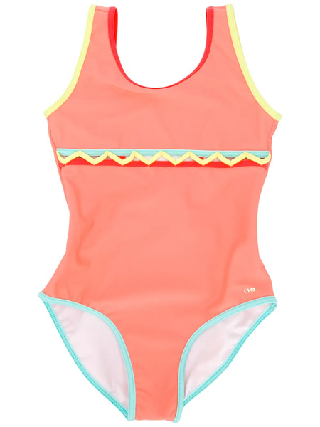  Chloé Kids Zig Zag Detail Swimsuit - Yellow 