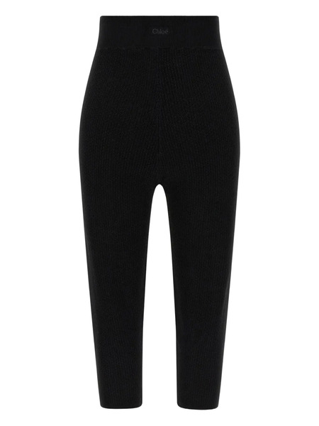  Chloé Knitted Perforated Leggings - Black 