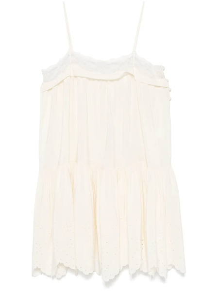  Chloé Lace-trim Mini Dress - Neutrals 